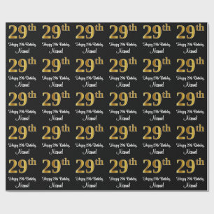 29. Geburtstag: Elegante Luxuriöse Imitate Gold Lo Geschenkpapier
