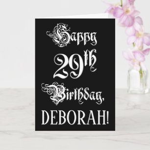 29. Geburtstag: Elegante Schrift + Benutzerdefinie Karte