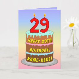 29. Geburtstag — Fun Cake & Candles, w/Individuell Karte