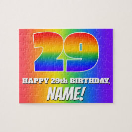 29. Geburtstag — mehrfarbiges Regenbogenmuster "29 Puzzle