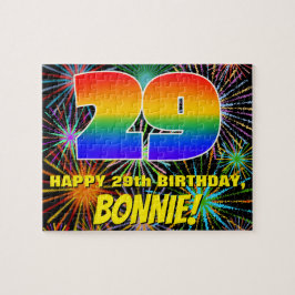 29. Geburtstag: Spaß, bunte feierliche Feuerwerke Puzzle