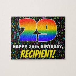 29. Geburtstag — Spaß, farbenfrohe Musiksymbole & Puzzle