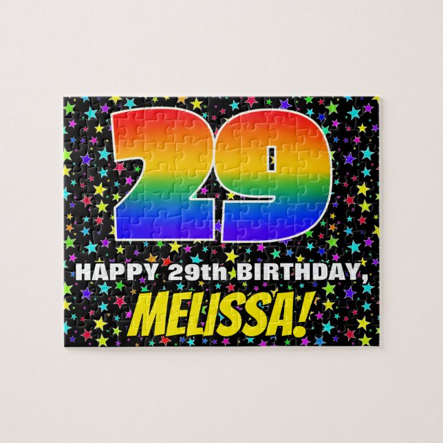 29. Geburtstag — Spaß, farbenfrohe Sternenweltenmu Puzzle (Horizontal)