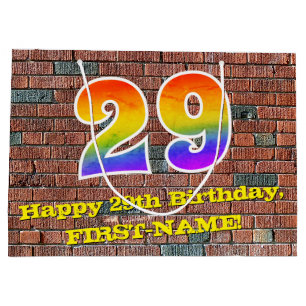 29. Geburtstag: Spaß, Graffiti-inspirierter Regenb Große Geschenktüte