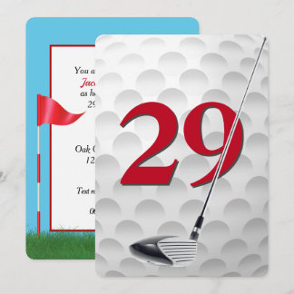 29. Geburtstags-Golf-Themenparty Einladung