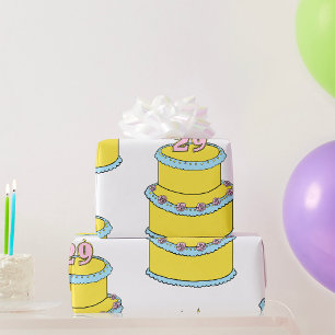 29. Geburtstagskuchen Gelbes Umschlagpapier Geschenkpapier