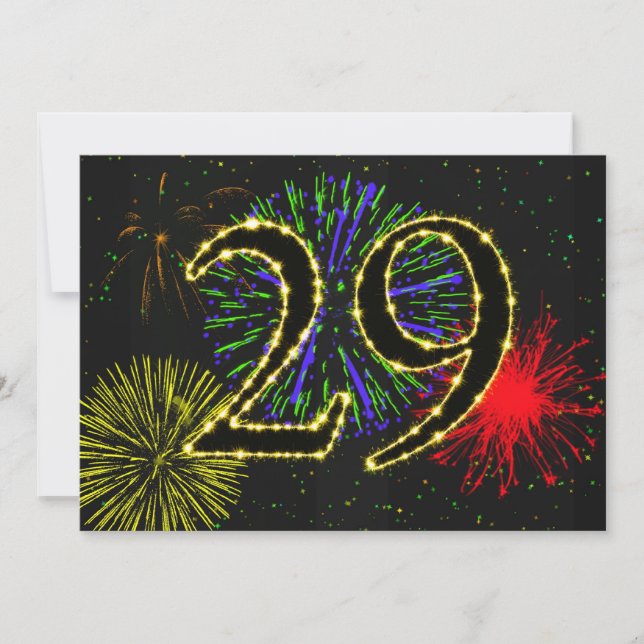 29. Geburtstagsparty Einladung (Vorderseite)