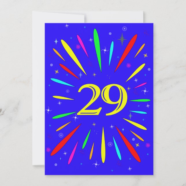 29. Geburtstagsparty Einladung Explosion (Vorderseite)