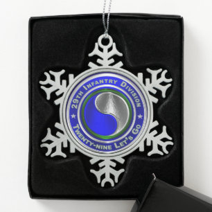 29. Infanterie-Division Schneeflocken Zinn-Ornament
