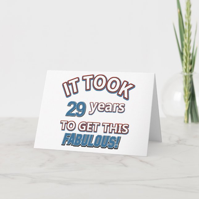 29. Jahr Geburtstagsdesigns Karte (Vorderseite)