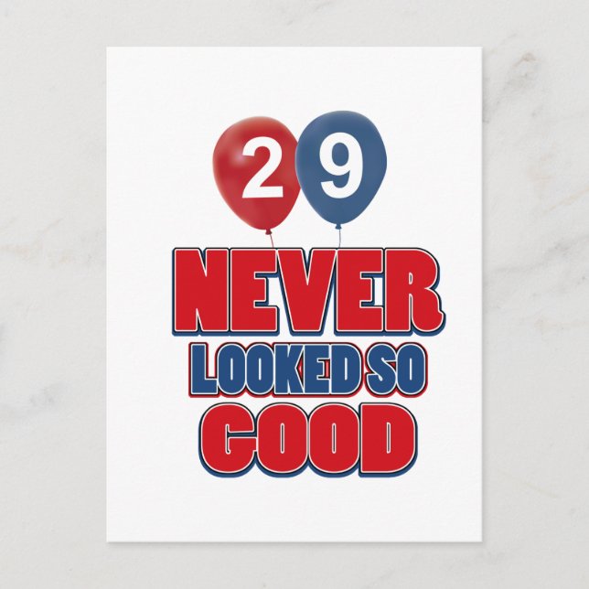 29 Jahre alte Geburtstagsdesigns Postkarte (Vorderseite)