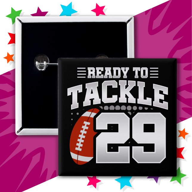 29-jähriges Tackle Football Party 29. Geburtstag Button (Von Creator hochgeladen)