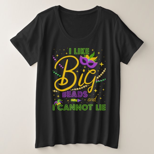 29.Karneval Mardi Gras für einen Mardi Gras Fan Große Größe T-Shirt (Design vorne)