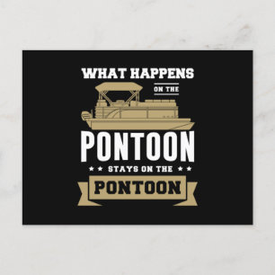 29.Pontoon Boot Geschenke für einen Bootfan Einladungspostkarte