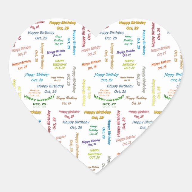 29. September Herz-Aufkleber (Vorderseite)