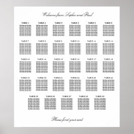 29 Tabelle Elegantes Minimalistisches Sitzdiagramm Poster