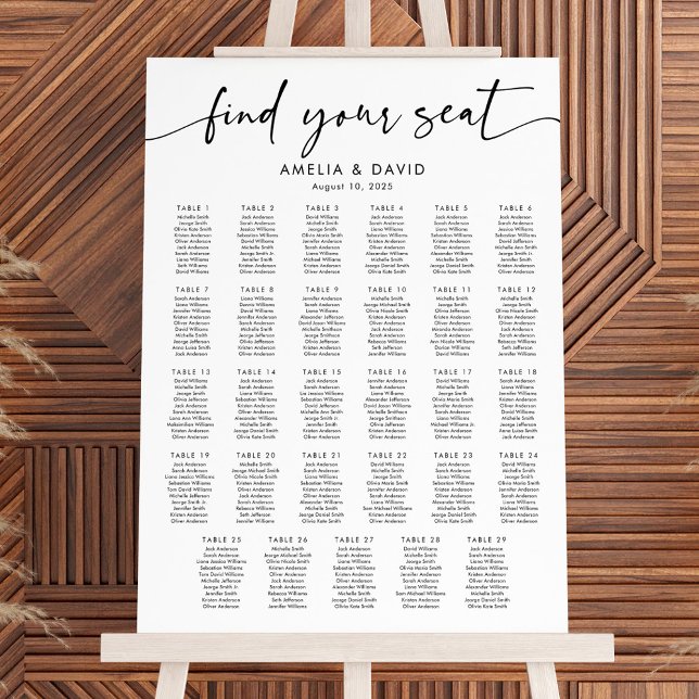 29 Tische finden Sie Ihre Sitzkarte Poster (Von Creator hochgeladen)