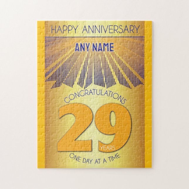 29 Year | AA 12 Step Anniversary Personalized Puzzle (Vertikal)