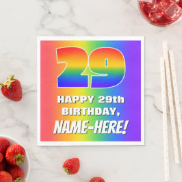 29th Birthday: Colorful, Fun Rainbow Pattern # 29 Serviette