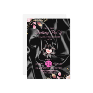 29th Pink Birthday Dinner Digital Invitation, 29 b Einladung