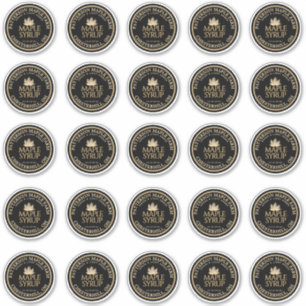 2,25" Ahornsirup Gold Leaf auf schwarzem Wasser Aufkleber