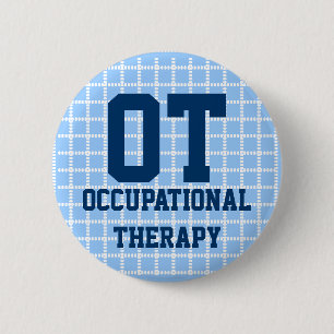 2,25" Beschäftigungstherapieknopf - Blau u. Weiß Button