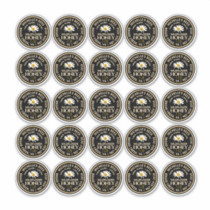 2,25" Wasserdichtes Vinyl Honey Label mit Daisy