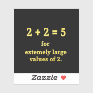 2 + 2 = 5 Funny Math Joke Aufkleber