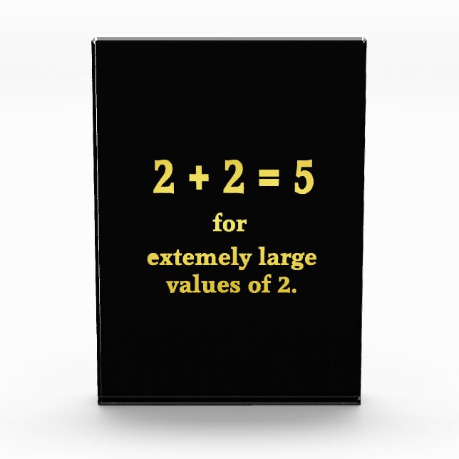 2 + 2 = 5 Funny Math Joke Fotoblock (Vorderseite)