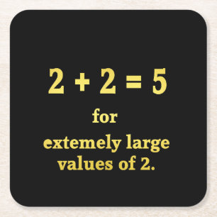 2 + 2 = 5 Funny Math Joke Rechteckiger Pappuntersetzer