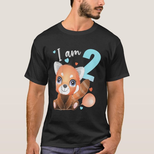 2 2 Rote Panda T-Shirt (Vorderseite)