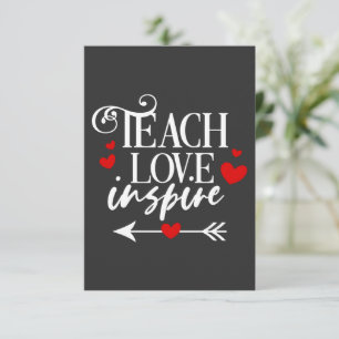 2/2 Teach Liebe Inspirierte Shirt Kindergartenlehr Dankeskarte