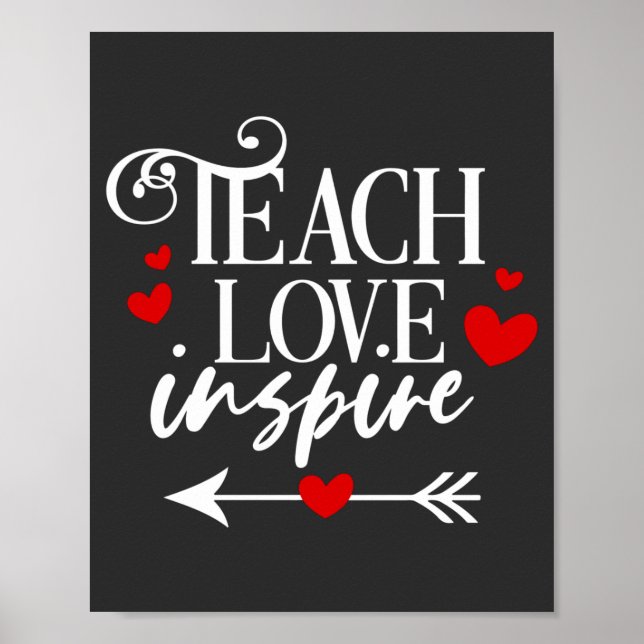 2/2 Teach Liebe Inspirierte Shirt Kindergartenlehr Poster (Vorne)