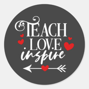 2/2 Teach Liebe Inspirierte Shirt Kindergartenlehr Runder Aufkleber