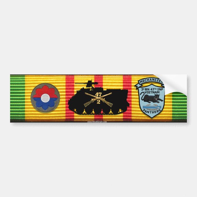 2/47th Inf. Neuer Aufkleber der Flecken-M125A1 Autoaufkleber (Vorne)