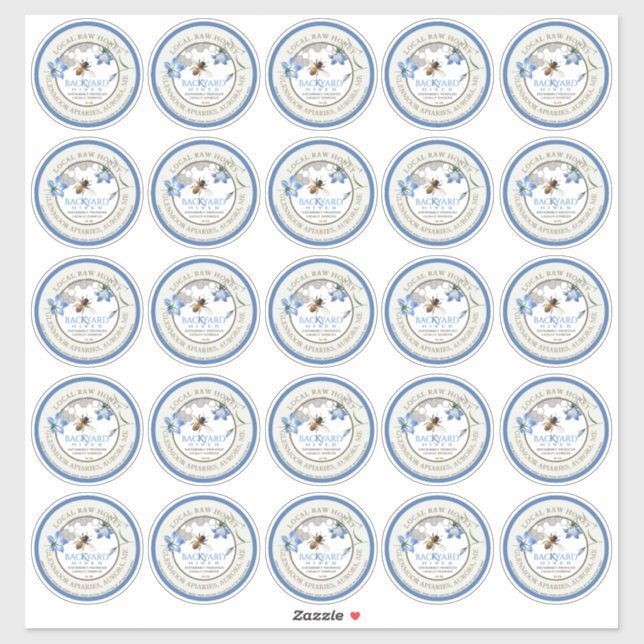 2,5" Hinterhof Hive Apiary Handflaschen Roher Honi Aufkleber (Blatt)