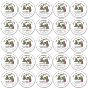 2,5" Strawberry Jam Jar Label und Mason-ID-Label