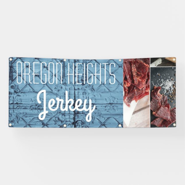 2.5'x6' Geschäftsankündigung Rustikale Zinn Panel  Banner (Horizontal)