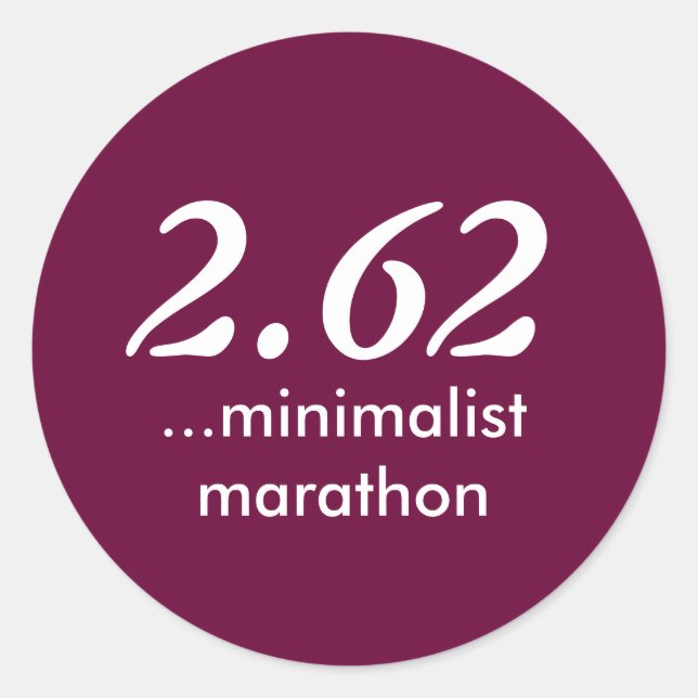 2.62 Minimalistischer Marathonsticker Runder Aufkleber (Vorderseite)