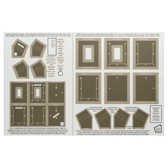 2 abwaschbare Gewebe ohne nähte Bildrahmen herstel Stoff (Fat Quarter (45,7 x 55,9 cm))