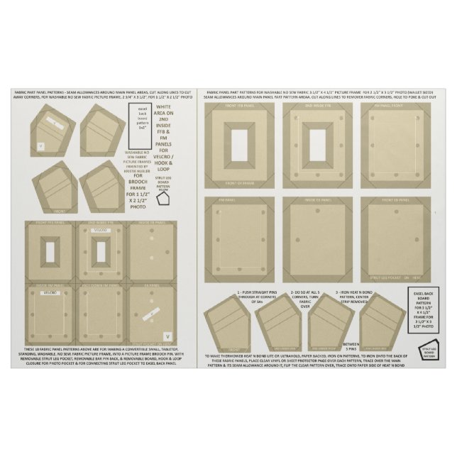 2 abwaschbare Gewebe ohne nähte Perlenfotorrahmen Stoff (Fat Quarter (45,7 x 55,9 cm))