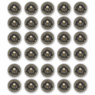 2" Ahornsirup Gold Leaf auf der schwarzen wasserdi Aufkleber