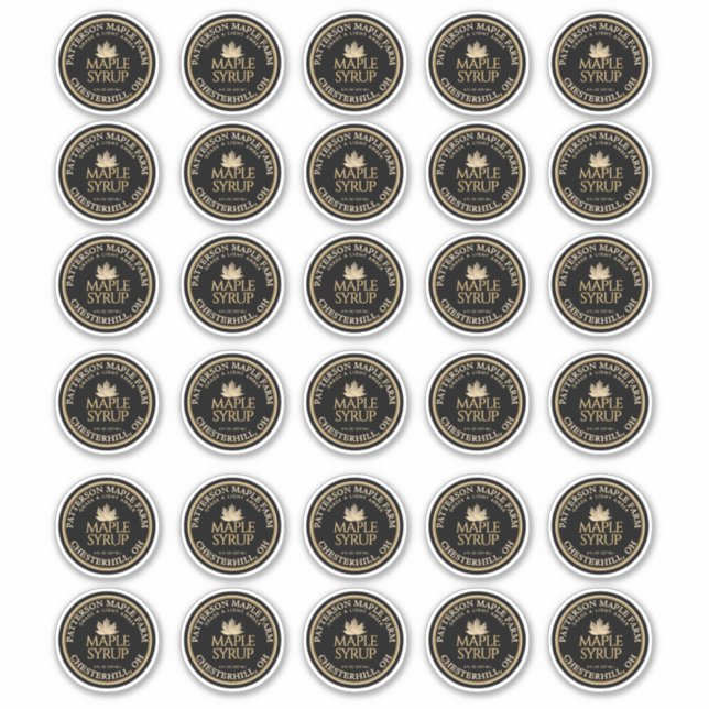 2" Ahornsirup Gold Leaf auf der schwarzen wasserdi Aufkleber (Vorderseite)