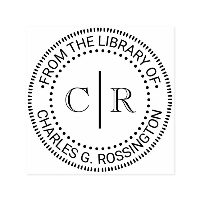 2 Anfangsmonogramm #2 Vrt Abstandshalter Bibliothe Permastempel (Design)