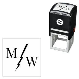 2 Anfangsmonogramm mit Blitzabstandshalter D Permastempel