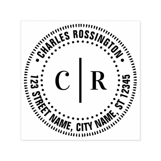 2 Anfangsmonogramm mit vertikalem Abstandshalter N Permastempel (Design)