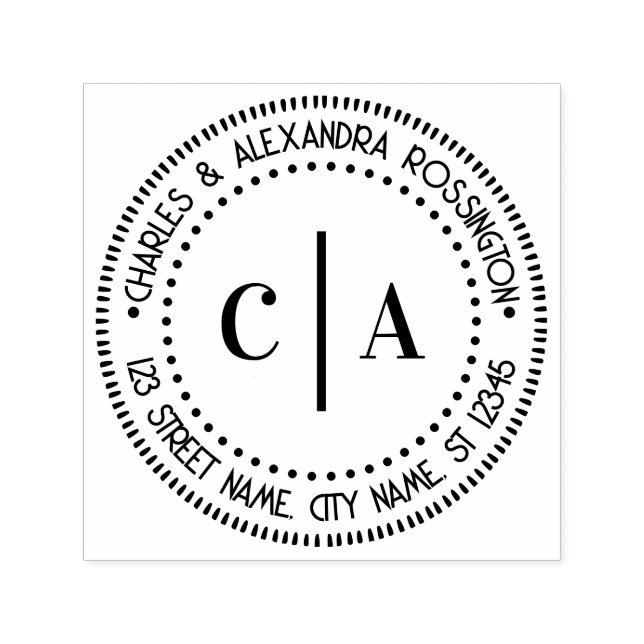 2 Anfangsmonogramm mit vertikalem Abstandshalter N Permastempel (Design)