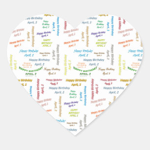 2. April Herz-Aufkleber