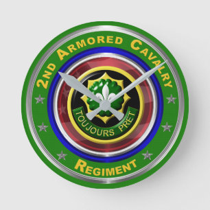 2. Armored Cavalry Keepake Runde Wanduhr