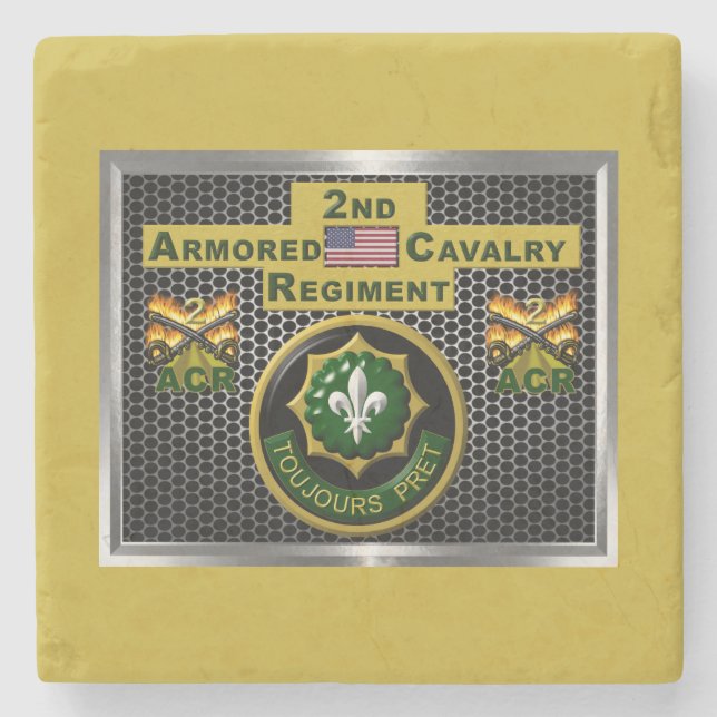 2. Armored Cavalry Regiment "Always Ready" Steinuntersetzer (Vorderseite)